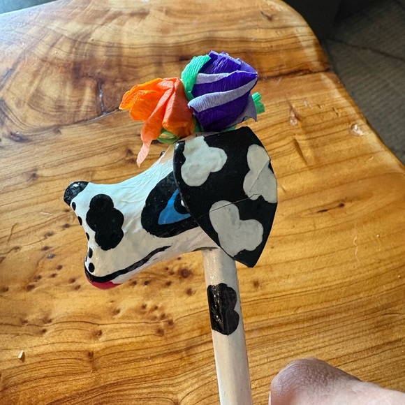 Consuela Dog Pen Paper M Artisan Hand Painted Black Ink Dalmatian With Flowers - Picture 2 of 4